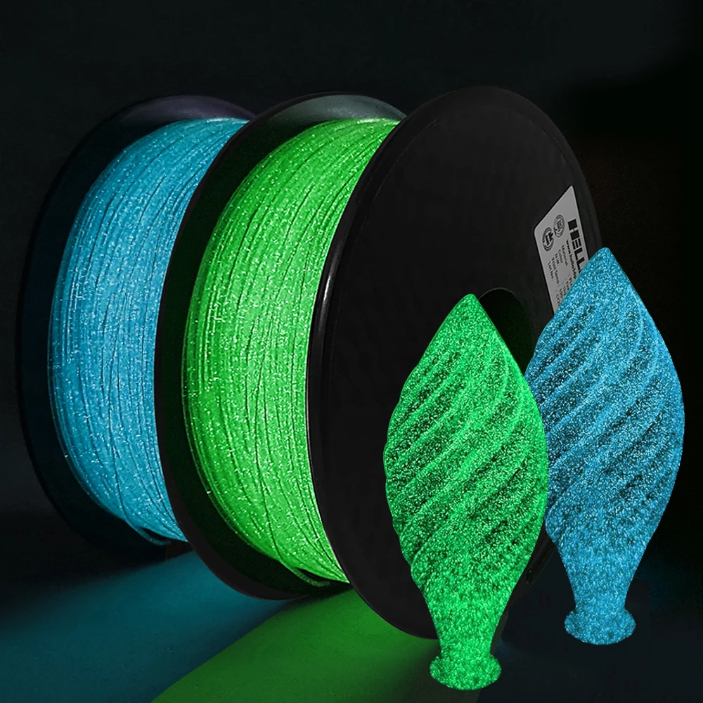 250g 500g 1kg Stampante 3D PLA Glow In The Dark 1.75mm Filamento stampante Stampa 3D Materiale di sublimazione Arcobaleno Firefly Verde