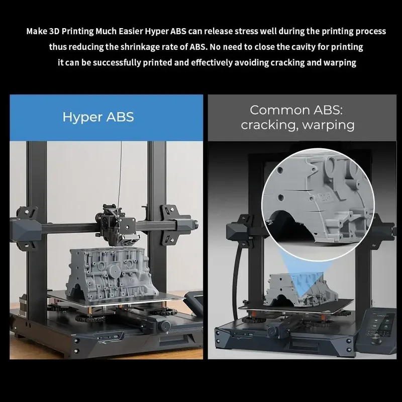 Filamento Creality Hyper ABS 1.75mm ad Alta Velocità Compatibile con Stampa Aperta Bobina da 1kg Universale per la Maggior Parte delle Stampanti 3D