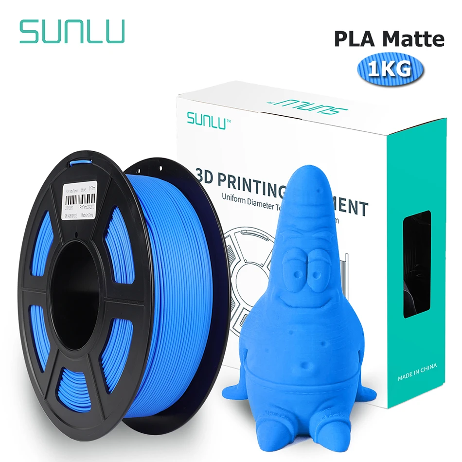 SUNLU PLA Matte Filament 1KG superficie stampata senza lucentezza 1.75MM Texture smerigliata eco-friendly Non tossico senza bolle a basso odore