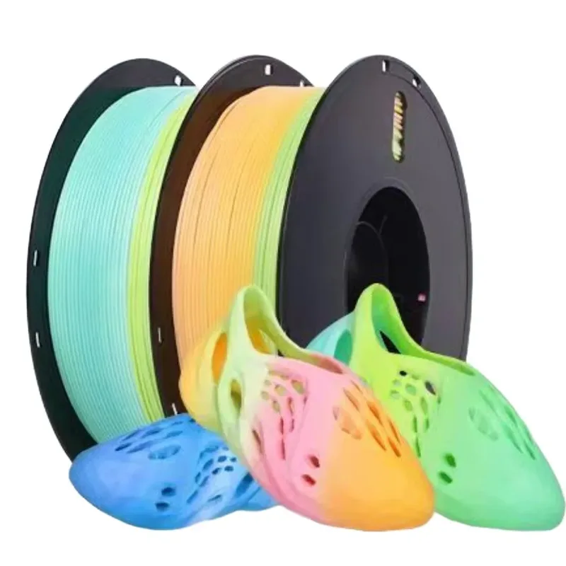 Filamento TPU flessibile 1,75 mm 1 kg/500 g/250 g/200 g Arcobaleno Cambia colore Filamento TPU Stampante 3D TPU Fessibile Morbido 95A Filamento Verde