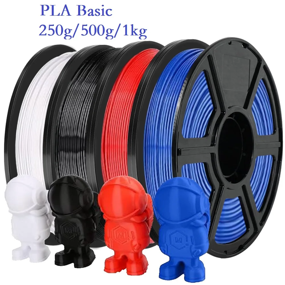 Filamento PLA di base 1,75 mm 1 kg 500 g 250 g FDM Filamento per stampante 3D Marmo Nero Bianco Rosso Stampa 3D ad alta velocità Materiale plastico