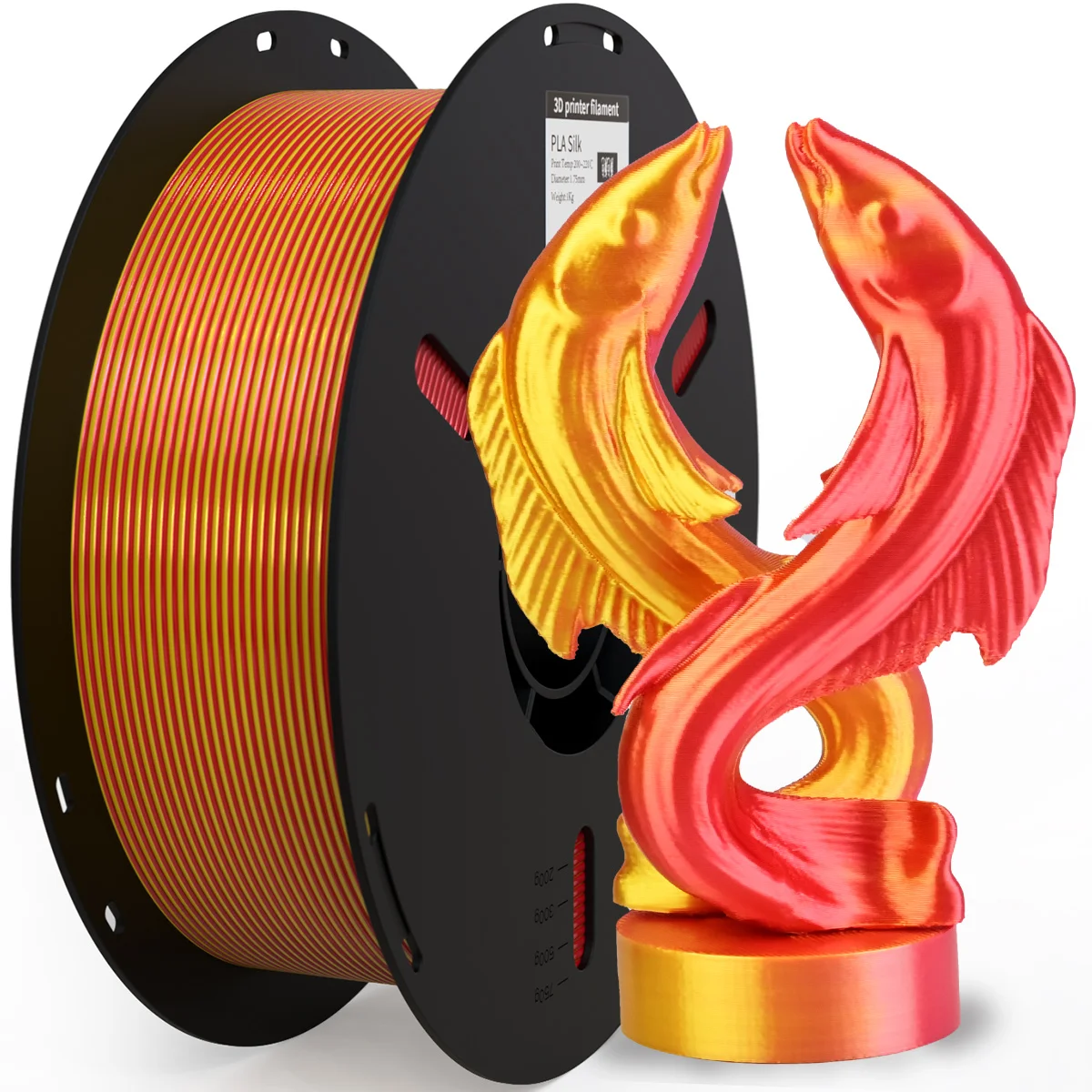 PRYNZU Silk PLA 1kg Stampante 3D lucida a doppio colore Filo di plastica Cambia colore Bobina da 1,75 mm Compatibile con la maggior parte delle stampanti FDM