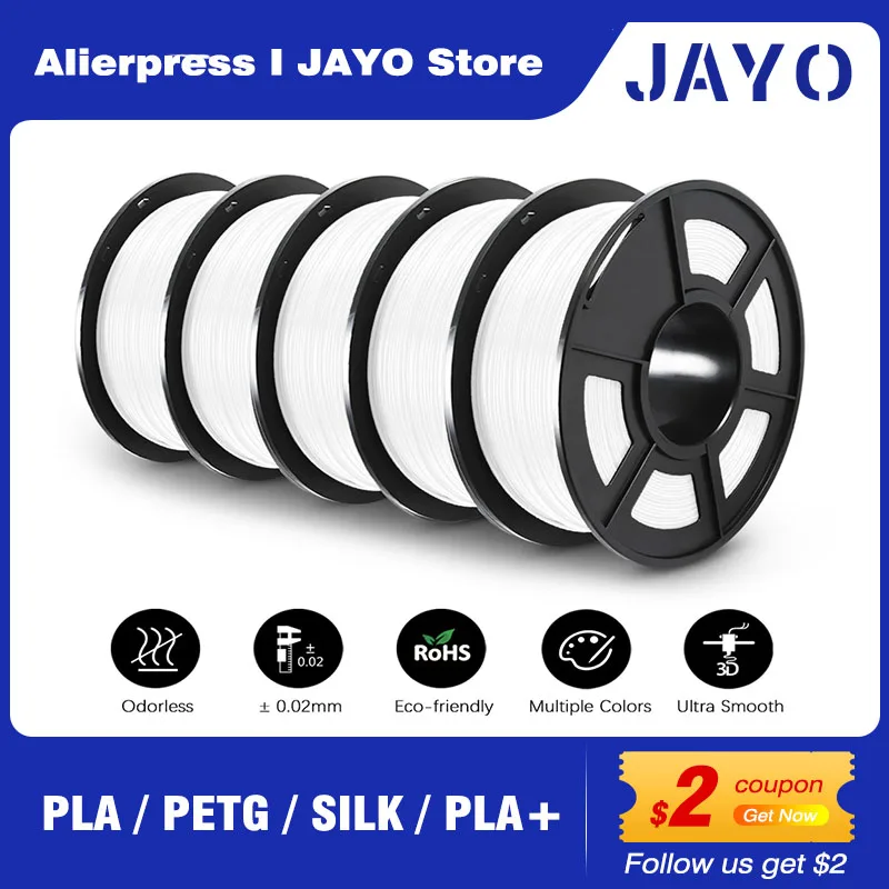 JAYO PLA/PLA META/PETG/SETA/PLA+/Legno/ABS/Marmo Filamento stampante 3D 1.75mm 5KG Materiali di stampa 3D per stampante 3D e penna 3D