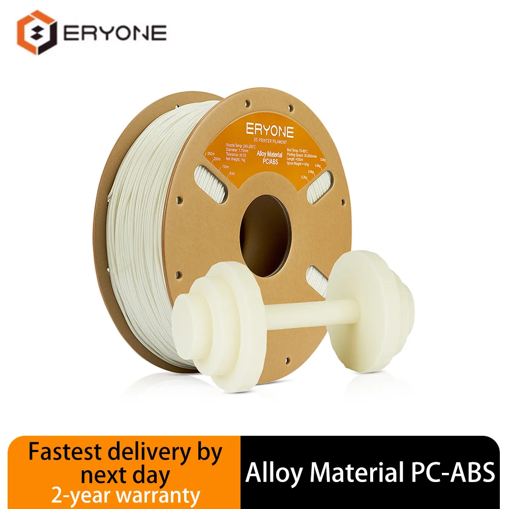 Filamento per stampante 3D in lega Eryone PC-ABS 1,75 mm 1 kg ±0,03 mm Precisione - Resistente al calore/impatto Alta tenacità per FDM