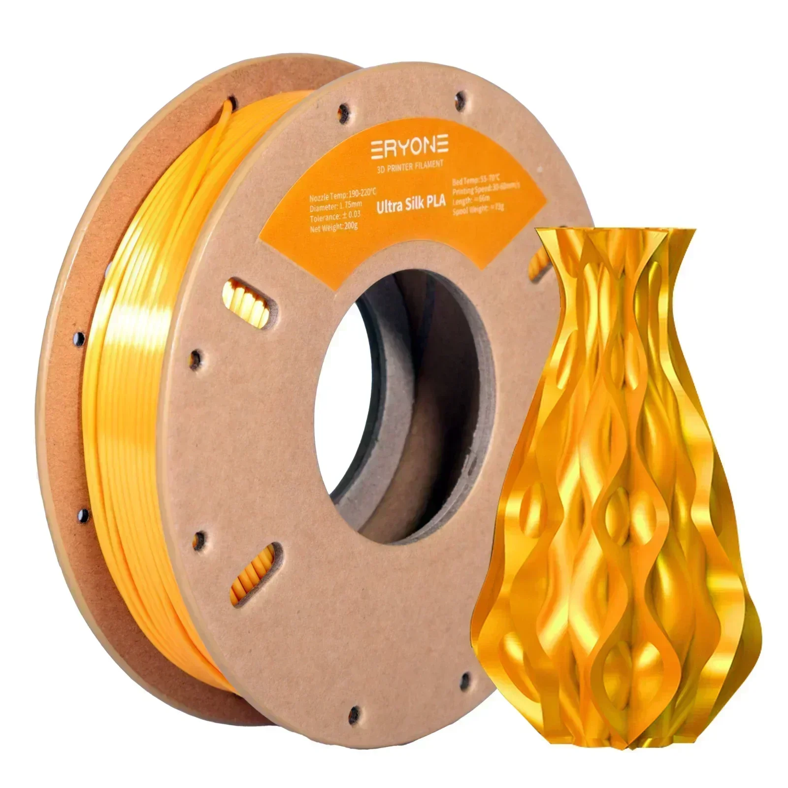 Eryone 200G Ultra SILK PLA Filamento Stampa 3D Filamento 3D Ampia compatibilità 1,75 mm, 1 rotolo Spedizione veloce all'ingrosso