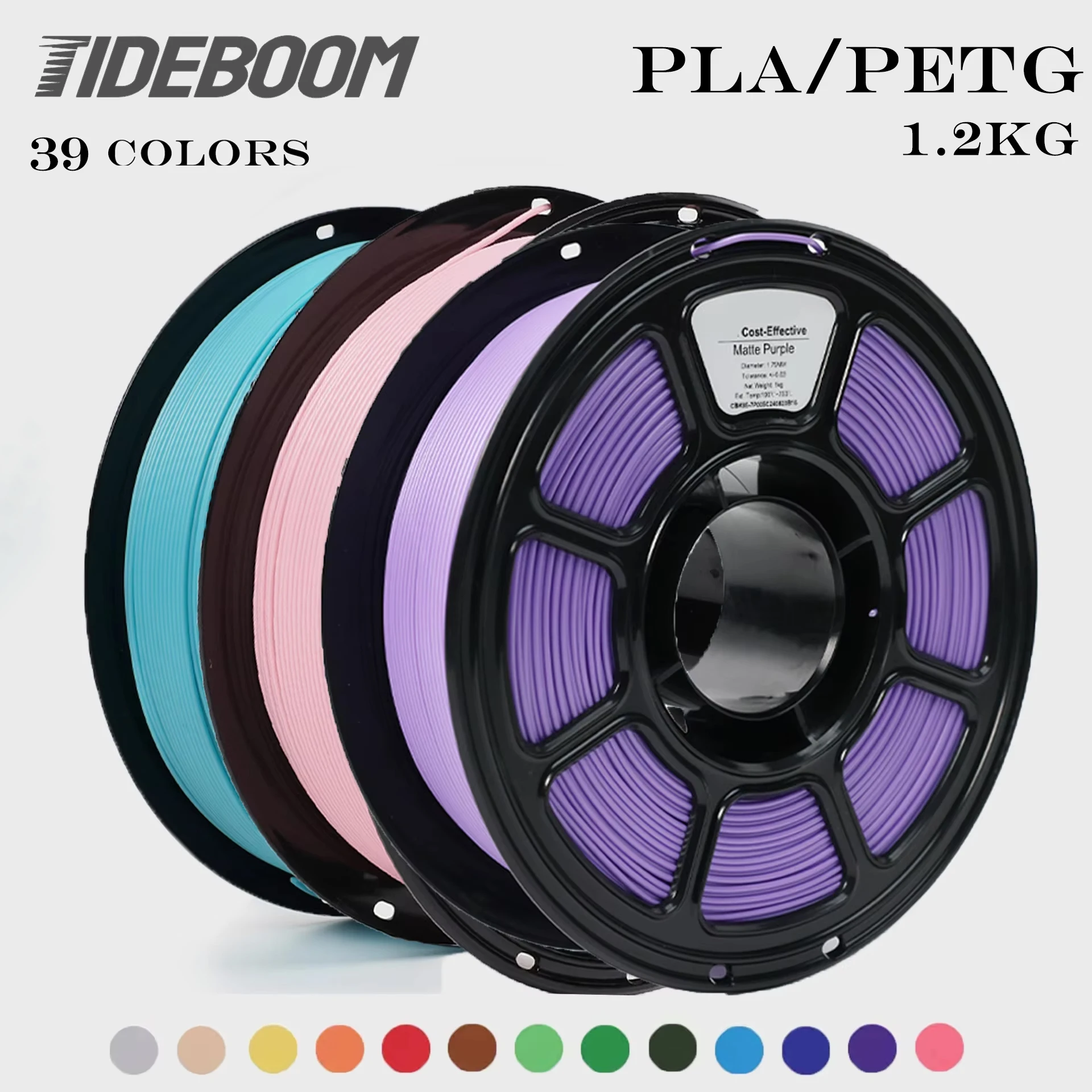 Filamento Tideboom 3D PLA/PETG Filamento per stampante 3D ad alta velocità da 1,2 kg Effetto opaco ad alta velocità di flusso Stampa 3D Mateial Pla consola