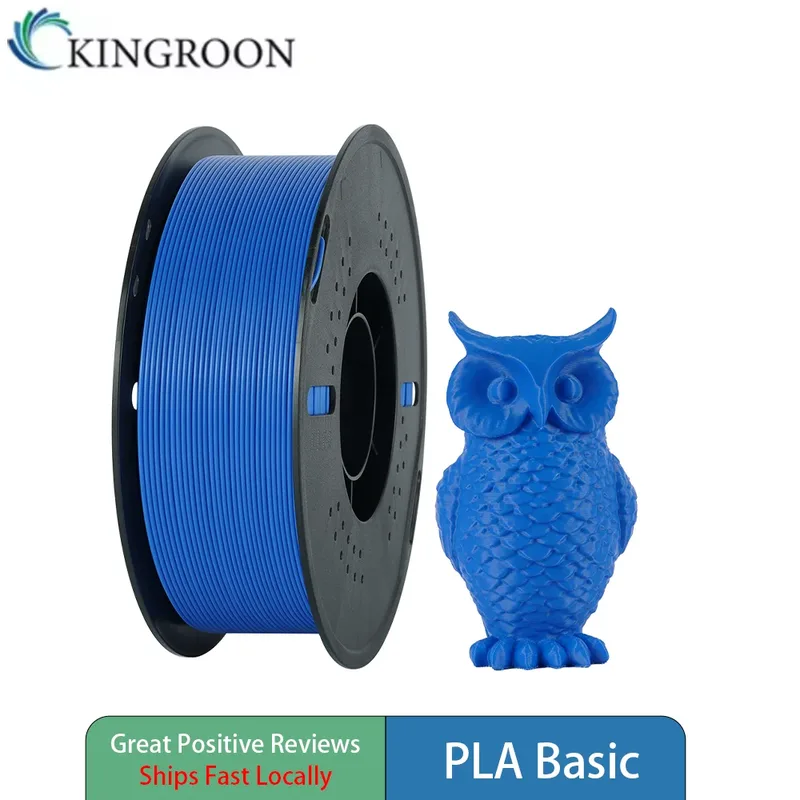 Filamento per stampante 3D KINGROON PLA 1KG 1.75mm 1 bobina, precisione dimensionale +/-0.02mm, elevata resistenza, bassa deformazione, forte adesione tra gli strati, senza ostruzioni e senza bolle, elevata resistenza agli urti, avvolgimento ordinato senza grovigli, materiali di consumo per stampante 3D FDM, stampa 3D fai-da-te.