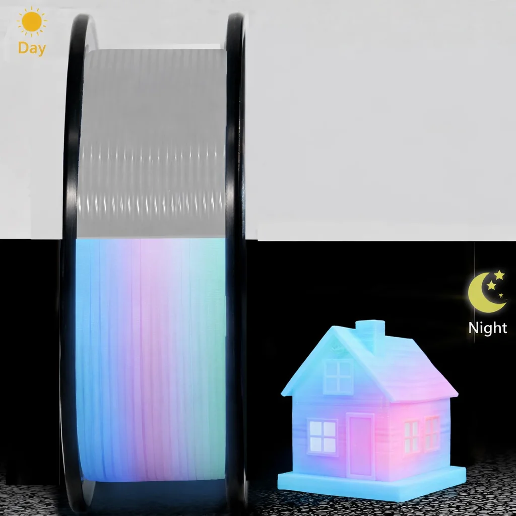Filajoy3D Filamento PLA Luminescente per Stampante 3D 1.75mm Colore Arcobaleno Precisione Dimensionale +/- 0.03mm Bobina da 250g
