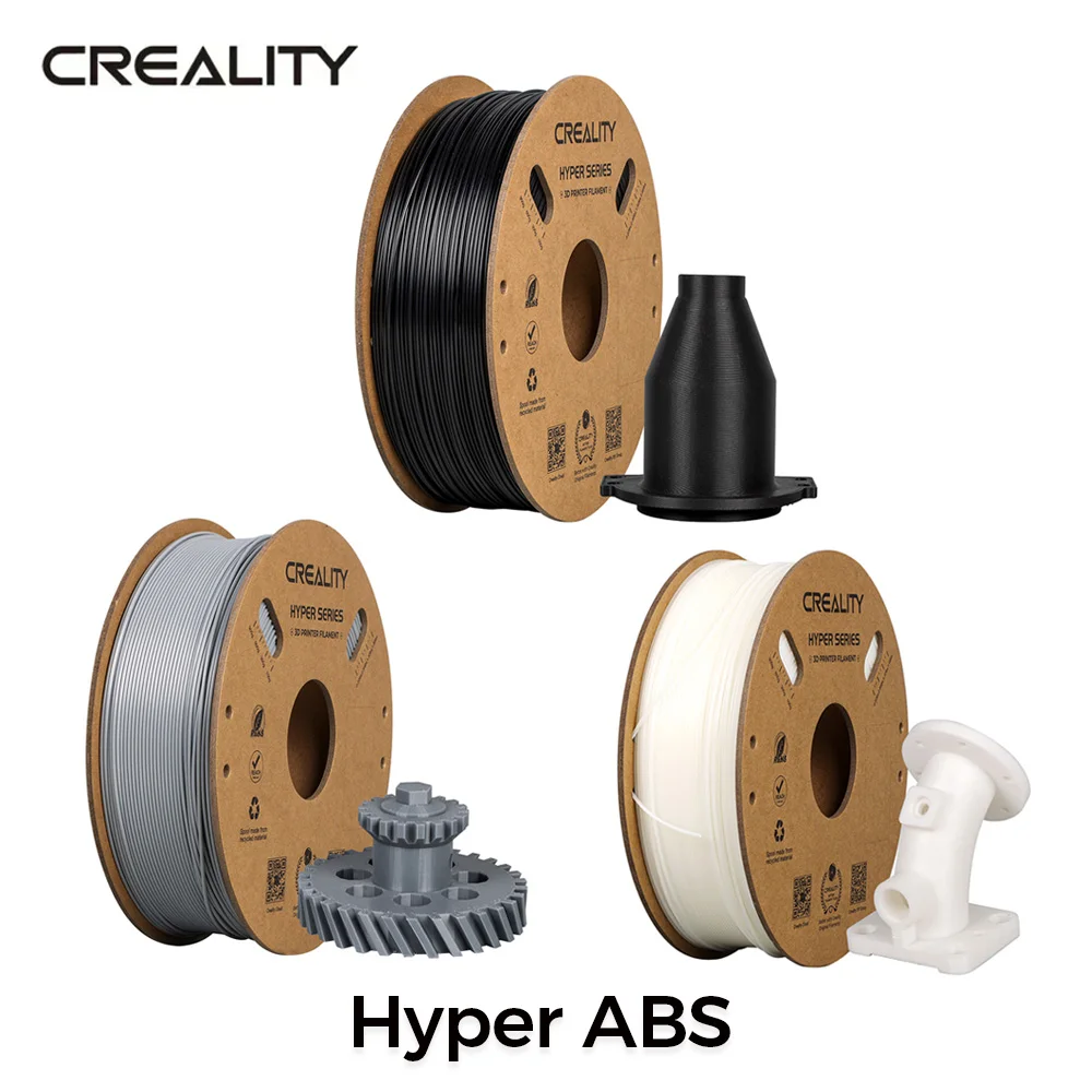 Bobina di filamento Creality Hyper ABS da 1,75 mm, 1 kg (2,2 libbre) per stampa ad alta velocità, comoda stampa aperta, adatta alla maggior parte delle stampanti 3D