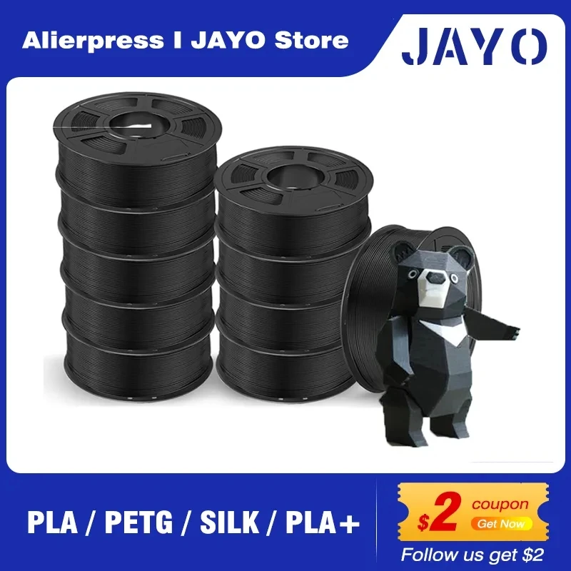 JAYO PLA PLA PLUS ABS PETG SETA Filamento 1.75MM 10 Rotoli/Set Ricariche Non tossico PLA Meta 3D Filamento stampante Regalo FAI DA TE