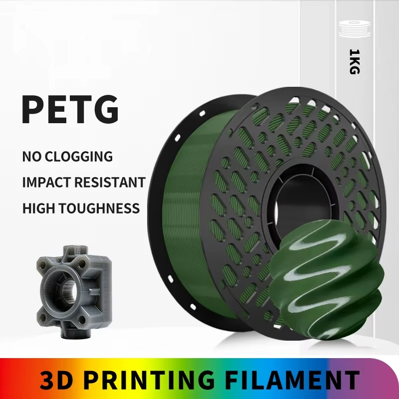Filamento PETG per Stampante 3D, Bobina da 1kg, 1.75mm, Alta Precisione ±0.03mm, Forte Adesione tra Strati, Confezione Sottovuoto, Consegna Rapida