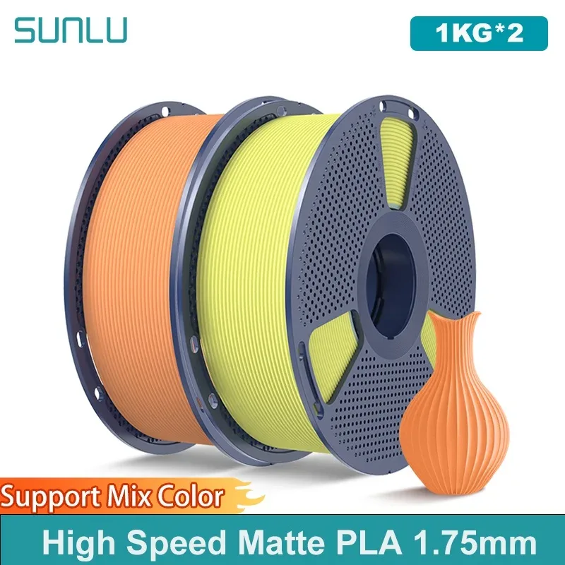 SUNLU 2KG (PLA Classico) Filamento PLA Opaco ad Alta Velocità 1.75mm Bobina da 1kg (2.2 libbre) Filamento per Stampa ad Alta Velocità Compatibile con la Maggior Parte delle Stampanti FDM