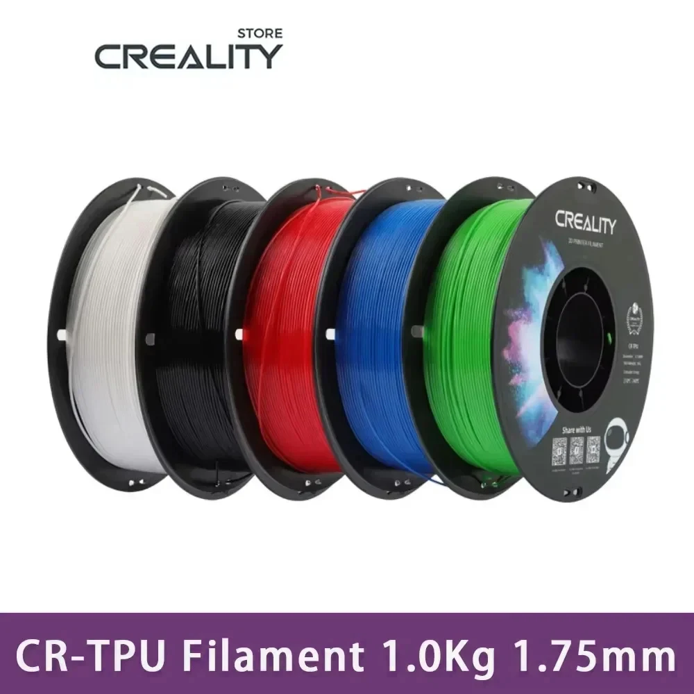 Filamento TPU ufficiale Creality 1 kg/rotolo 1,75 mm filamento TPU nero colla morbida ad alto rimbalzo 210-240 ℃   temperatura di stampa