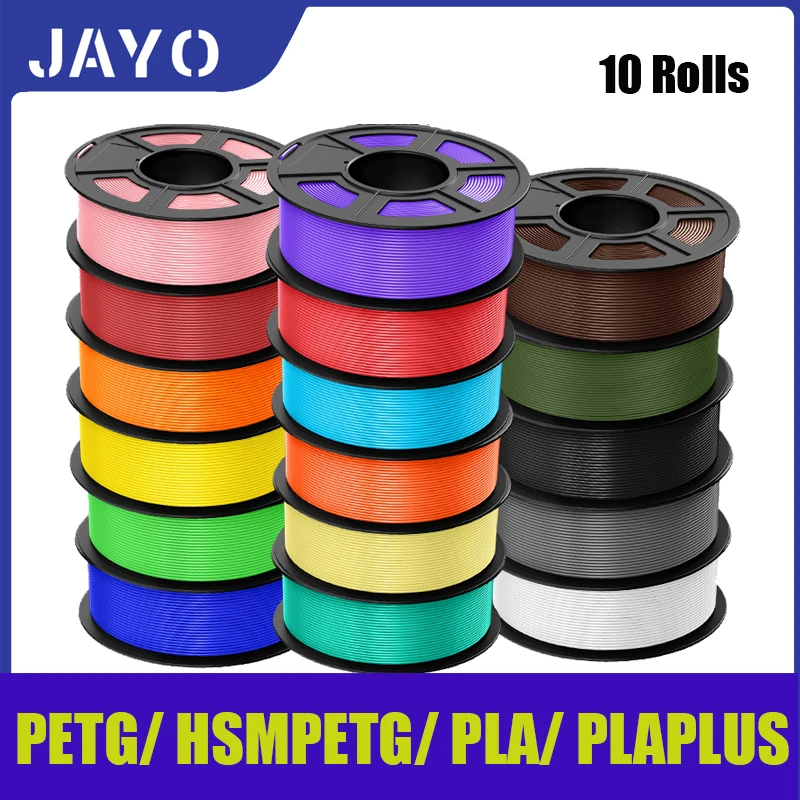 JAYO 10 rotoli pla plus /PETG/filamento pla opaco ad alta velocità/PLA 175 mm senza bolle lisci più colori opzionali per la stampa 3D