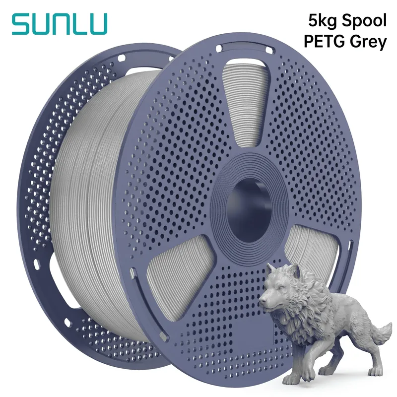 Filamento per Stampante 3D SUNLU PETG/PLA 5kg/Bobina 1.75±0.02mm, Bobina Grande per Grandi Progetti con Bambu/Creality