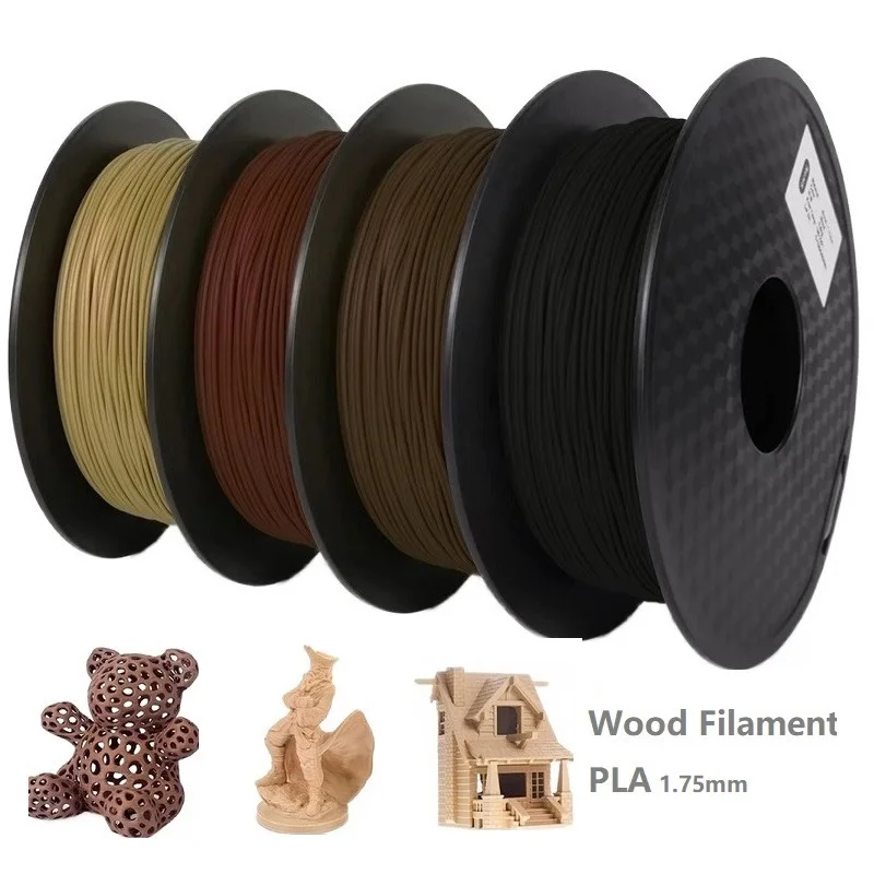 Filamento per stampante 3D Legno PLA 1.75mm Sublimazione Legno PLA Materiale di stampa 3D 1kg/500g/250g Filamento in legno di sandalo rosso ebano