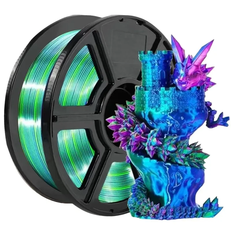 Filamento tricolore Seta PLA 1,75 mm 1 kg 500 g Filamento PLA Triple Colori Stampante 3D Materiale plastico Filamento 250gx4 Fascio Nuovo