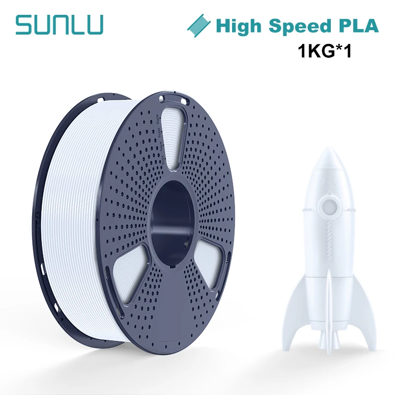 SUNLU Filamento per stampante 3D PLA ad alta velocità da 5 kg 1 kg 1,75 mm ±0,02 mm Filamento per stampante 3D veloce ad alto flusso progettato per una stampa veloce