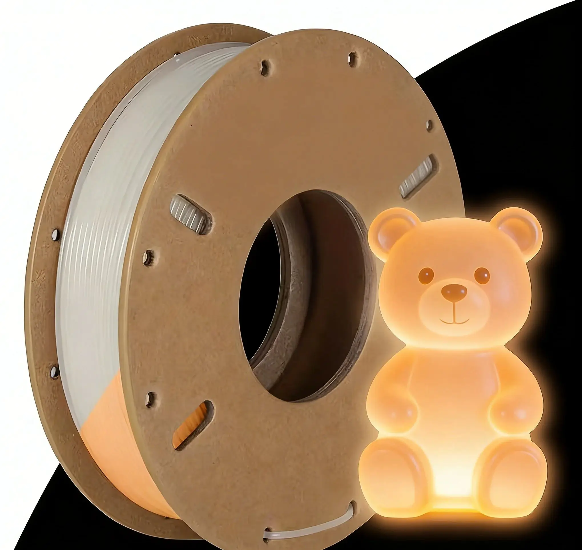 Filamento PLA bianco che si illumina in arancione 1,75mm 250g Filajoy3D per Stampa 3D, Precisione Dimensionale +/- 0,03mm, Cambio Colore Graduale