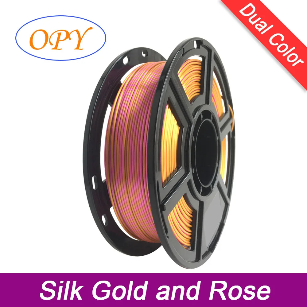 Opy Silk Doppio Colore PLA Filamento 1.75mm 1Kg 100g 10m per Stampa 3D Stampante FDM Spedizione Gratuita Veloce Nuovo Arrivo Tocco Setoso