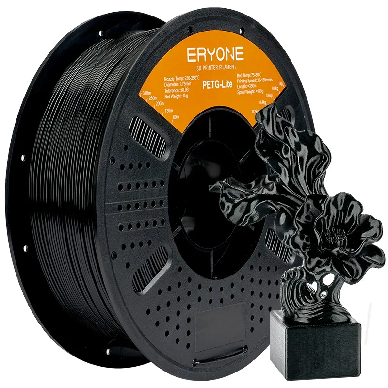 Filamento ERYONE 1KG PETG-Lite 1.75mm, Filamento PETG Leggero per Stampante 3D, Alta Resistenza e Basso Deformarsi, Bobina da 1kg