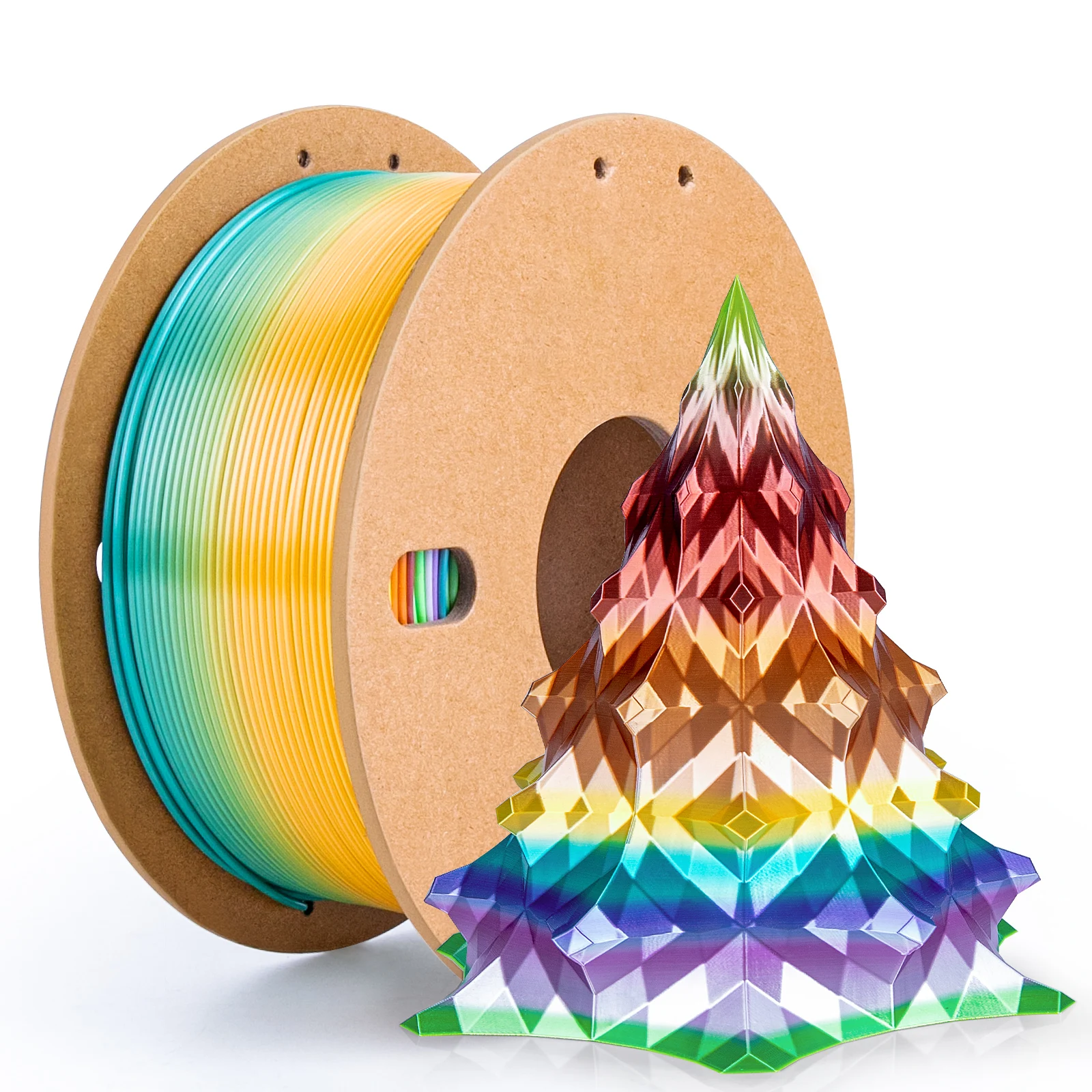 Filamento PLA Seta Arcobaleno 1.75mm 500g/1KG - Effetto Lucido/Opaco, Gradiente Colori Veloce per Stampanti 3D FDM