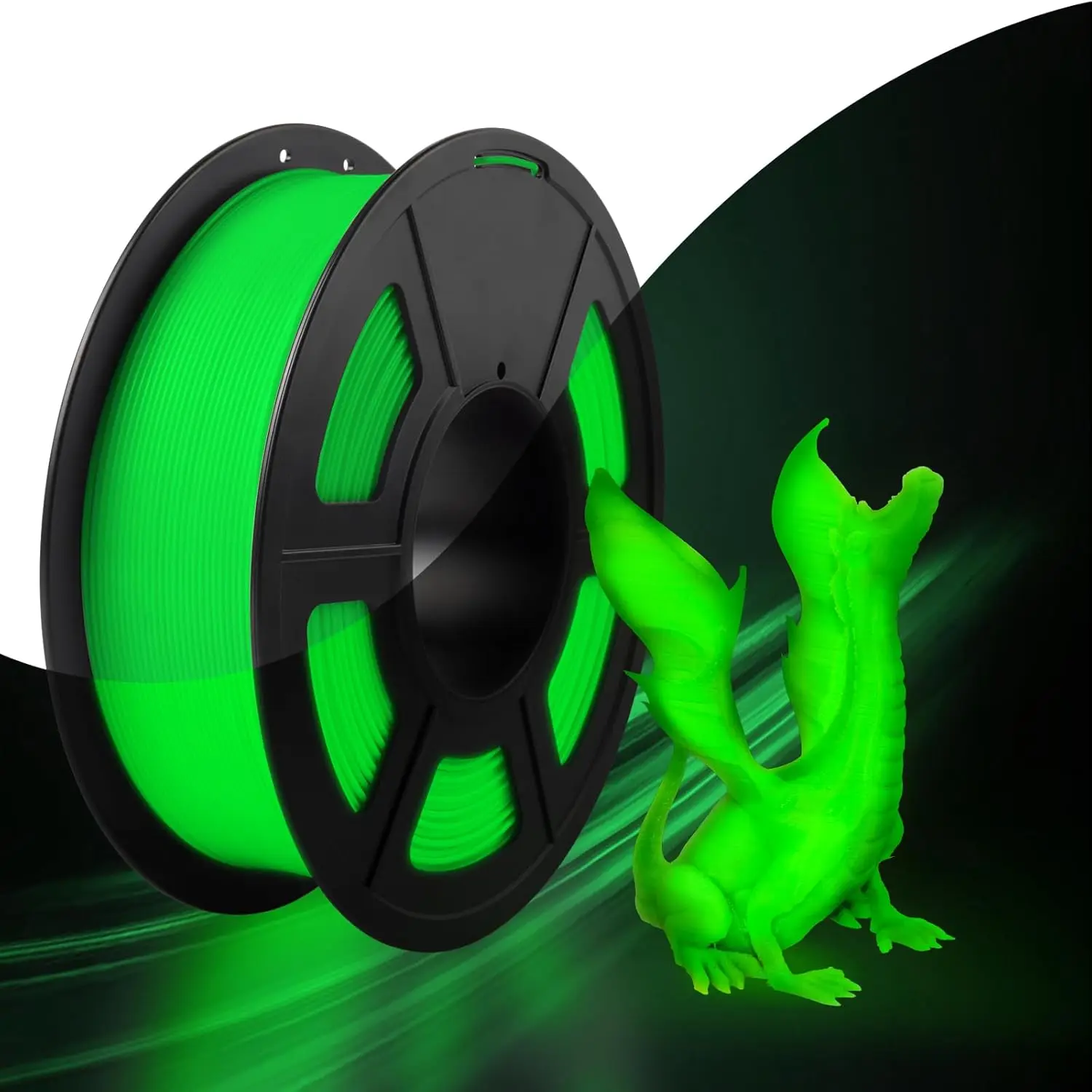 Filamento per stampante 3D in TPU 95A, 1,75 mm verde fosforescente, filamento flessibile in TPU morbido per stampa 3D, bobina da 250 g