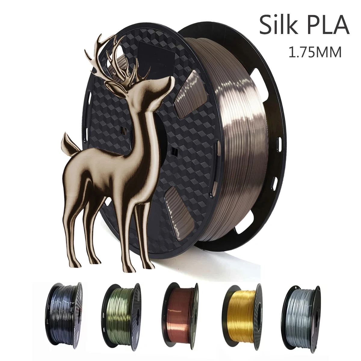 Filamento per stampante 3D da 1,75 mm PLA Seta Oro rosa 250 g, 500 g, 1 kg Sensazione metallica lucida Materiale di stampa 3D Brillante setosa per Printe Fila