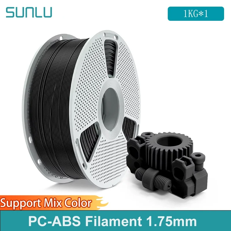 Filamento SUNLU PC-ABS da 1 kg, filamento 3D ibrido per PC e ABS Bobina da 1,75 mm da 1 kg (2,2 libbre) per parti industriali e stampante 3D