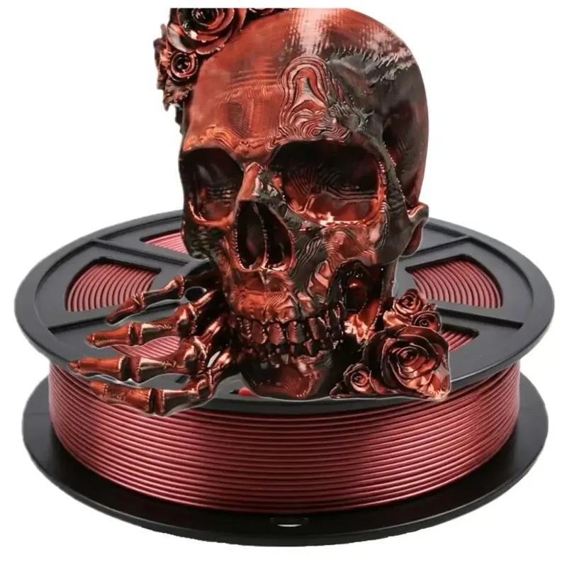Filamento PLA in seta bicolore, 1,75 mm, 250 g, brillante e lucido, transizioni di colore uniformi, avvolgimento preciso, precisione di +/-0.