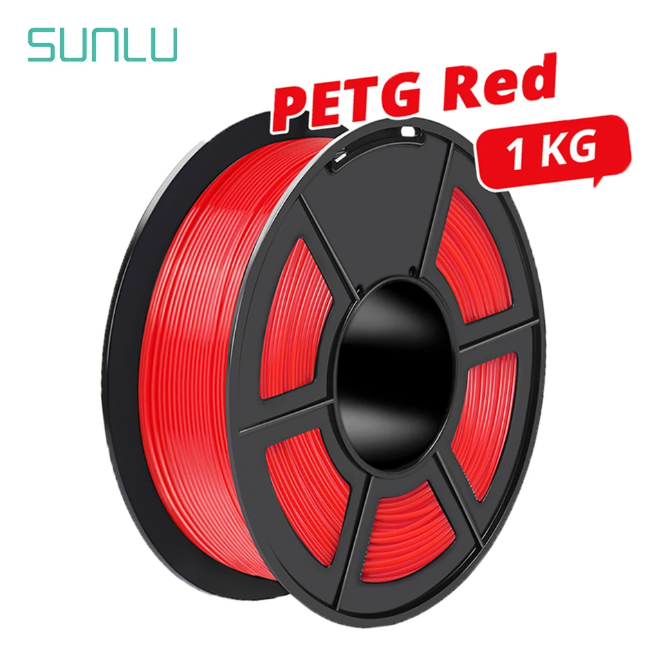 SUNLU PETG filamento 1KG organizzato ordinatamente materiale 3D 1.75MM Non tossico inodore colore brillante nessun Buble nessun intasamento buona tenacità