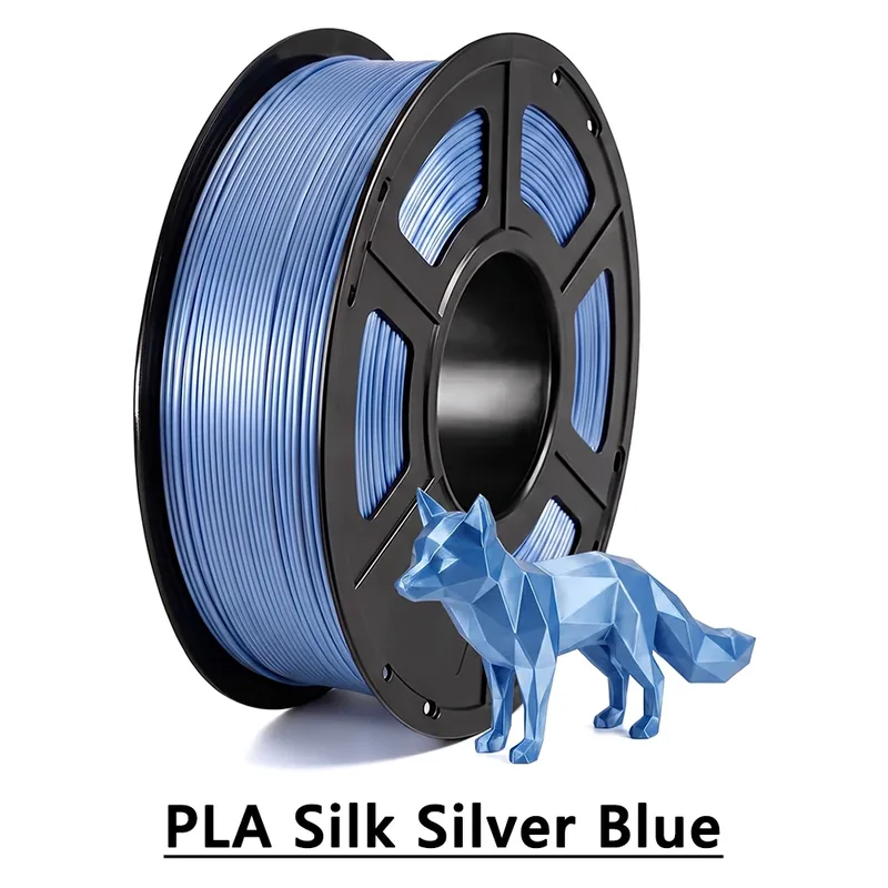 Filamento per Stampante 3D PLA Seta Argento Blu 250g 500g 1Kg 1.75mm, Materiale per Stampante 3D, Filo in Confezione Sottovuoto