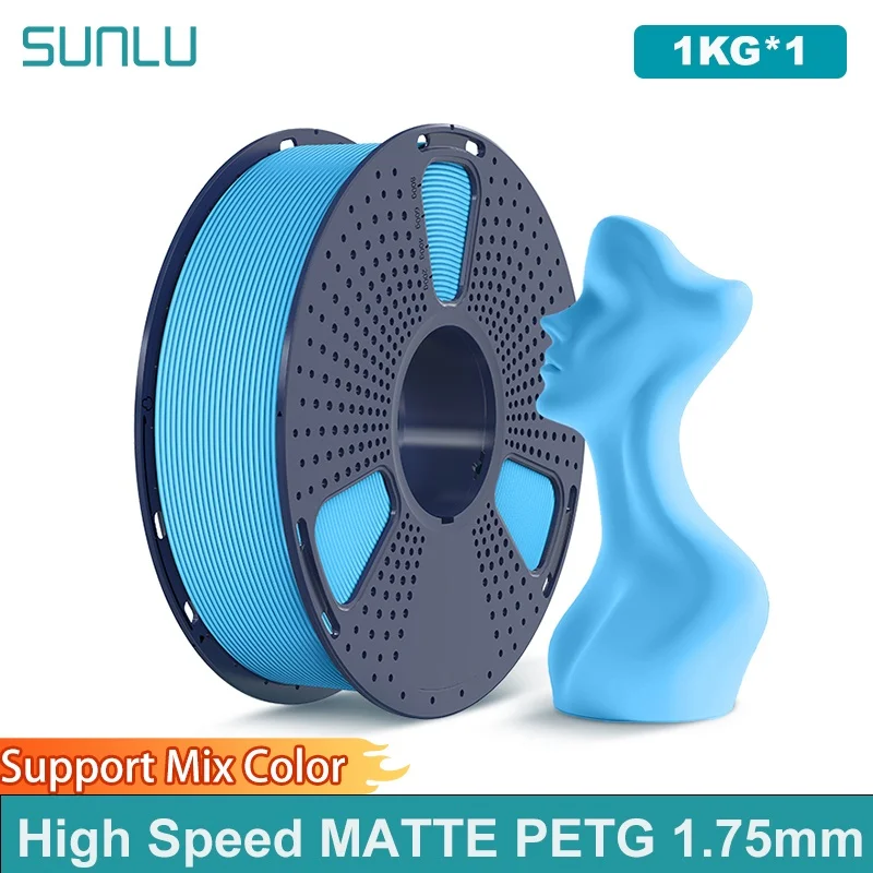 Filamento PETG ad alta velocità SUNLU 1,75 mm +/- 0,02 mm Bobina da 1 kg (2,2 libbre) Filamento di stampa ad alta velocità adatto alla maggior parte delle stampanti FDM