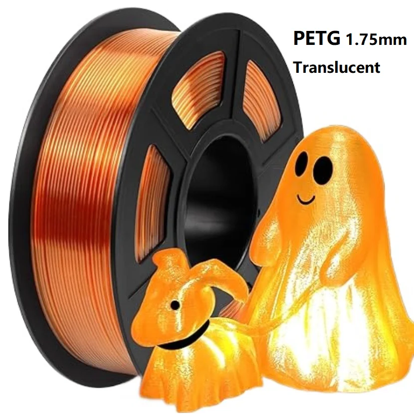 Filamento traslucido PETG 1,75 mm 1 kg 500 g 250 g Materiale di stampa 3D Sublimazione Filamento trasparente PETG Blu Verde Rosso