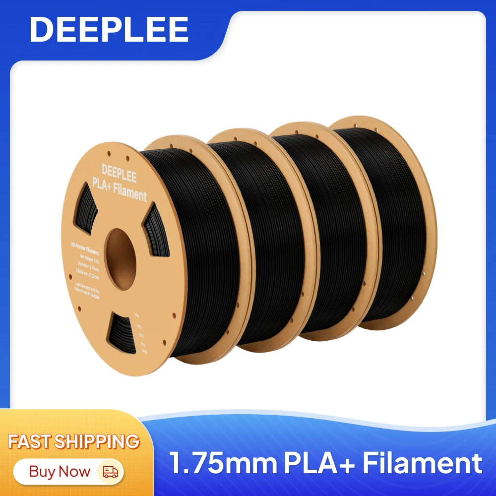 DEEPLEE PLA+ Filamento PLA 3D da 1,75 mm per materiali di consumo per stampante 3D compatibile con la maggior parte delle stampanti FDM (1 kg/bobina, 2,2 libbre)