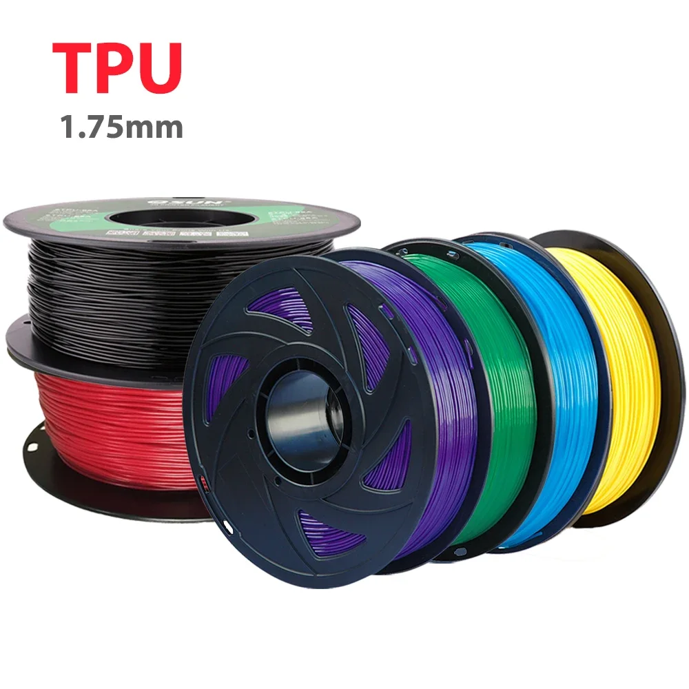 1.75mm 250g,500g Stampante 3D TPU Filamento flessibile Nero Blu Rosso Elastico Materiale in gomma flessibile Rotolo Flex Imballaggio sottovuoto