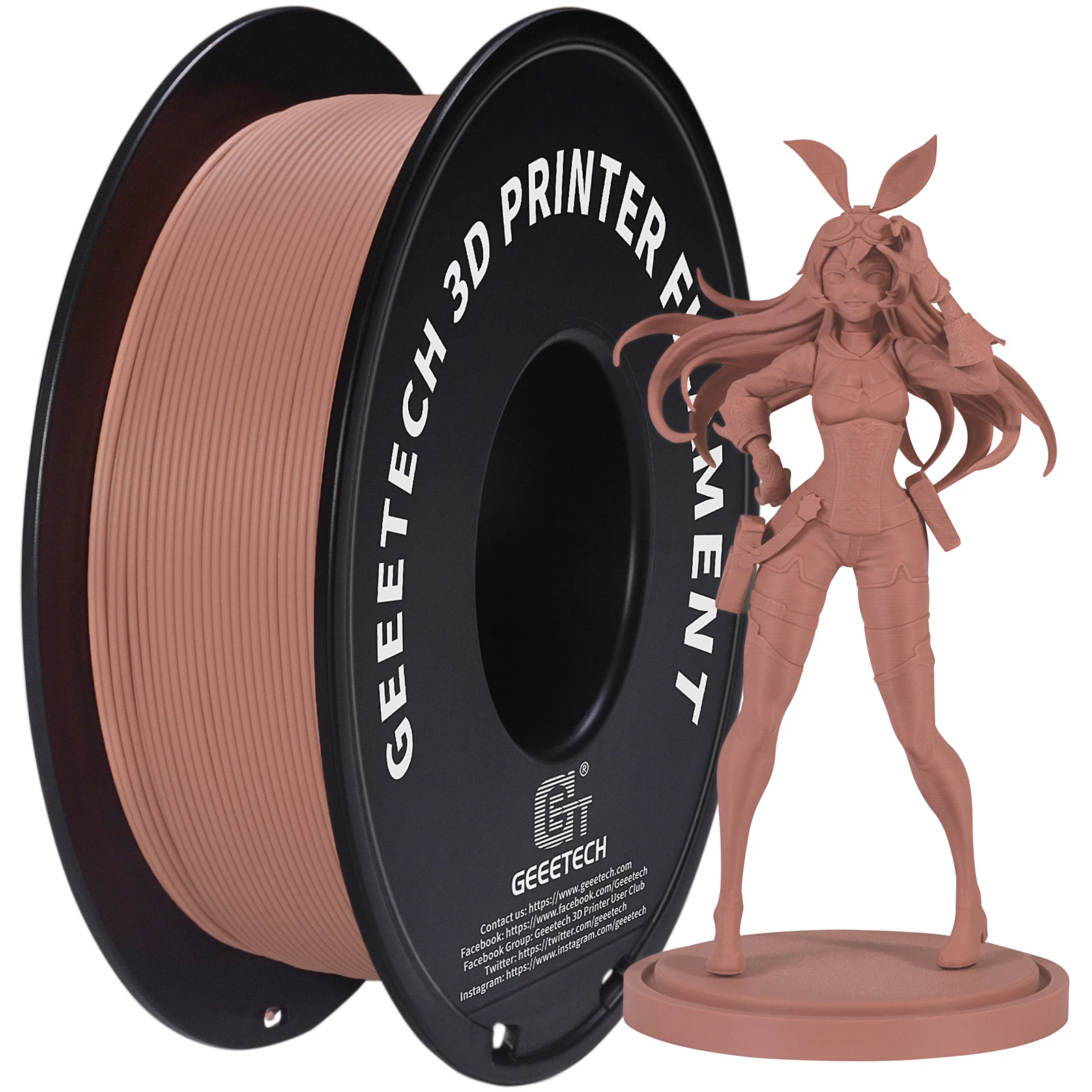 Geeetech Filamento opaco PLA 1,75 mm Bobina da 1 kg (2,2 libbre), stampante 3D Materiale acido polilattico, texture smerigliata, Confezione sottovuoto