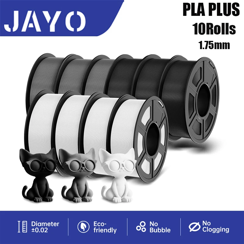 Filamento per stampante 3D JAYO pla plus 1,75 mm 10 rotoli Filamento drucker 3D per materiali di stampa 3D per stampante 3D e penna 3D 1, kg/rotoli