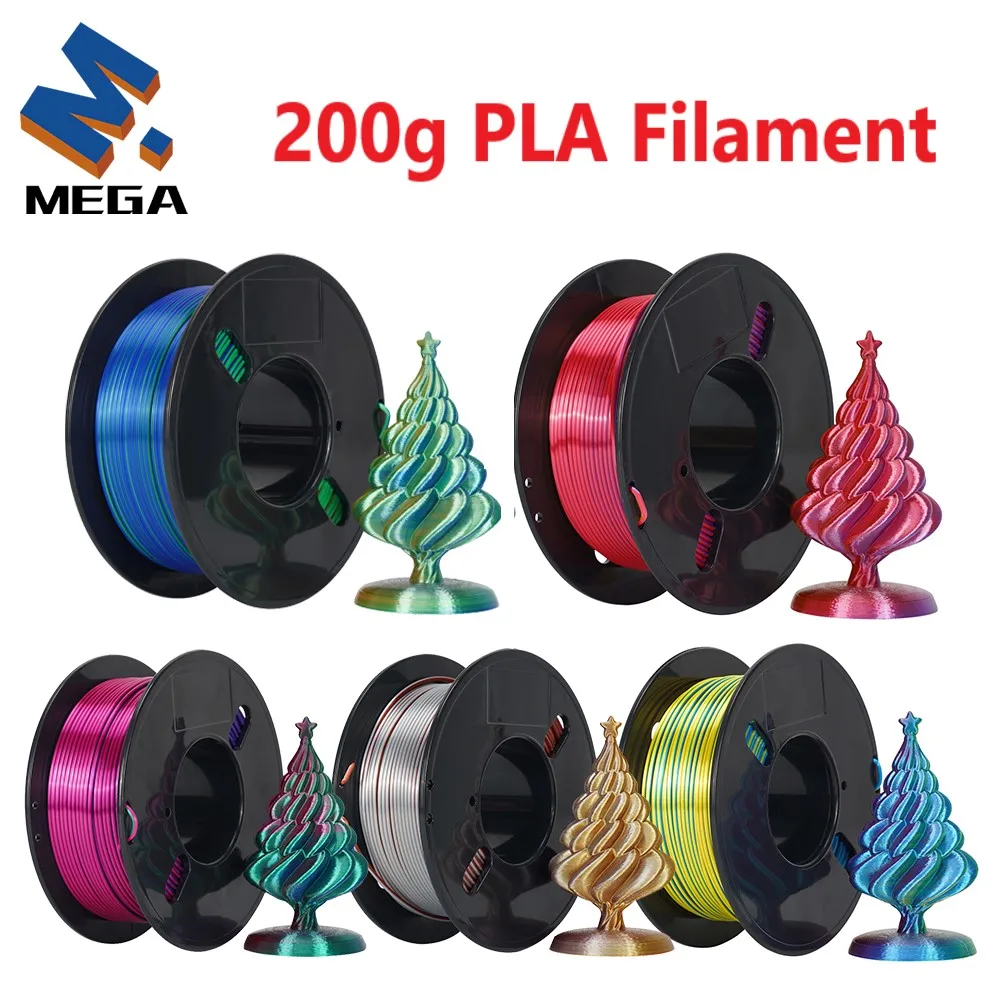 200G PLA Tricolore Doppio Colore Seta PLA Stampante 3D Filamento Stampa 3D Materiale plastico Bobina da 1,75 mm Senza bolla Multicolor
