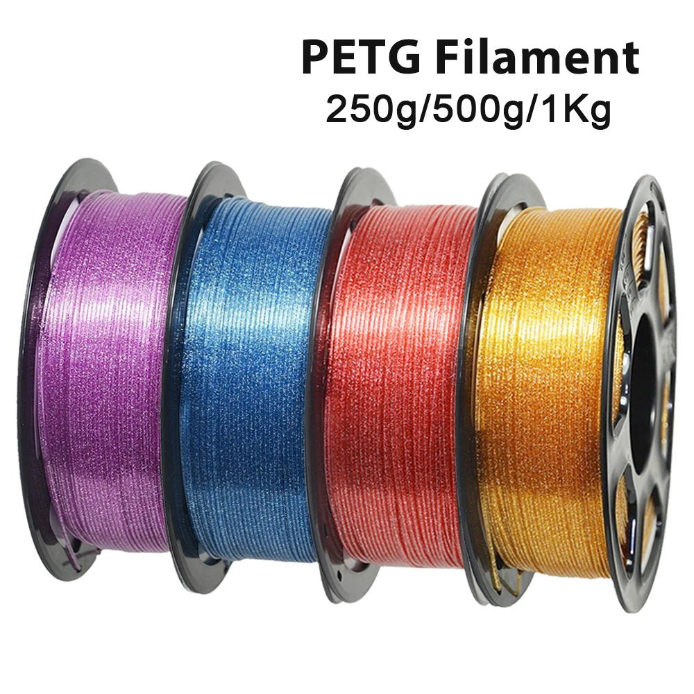 250g 500g 1Kg PETG Flash Brillante Trasparente Blu Filamento Stampante 3D 1.75MM petg Flash viola verde Per Materiale Della Stampante 3D
