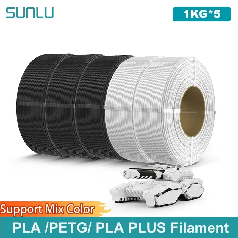Filamento SUNLU 5KG PLA/PETG/PLA PLUS 1.75mm 1KG Senza Vassoio per Stampante 3D e Penna 3D & Ricarica Filamento