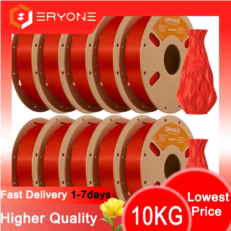 ERYONE NUOVO Filamento PLA standard 1/3/5/10 kg 1,75 mm PLA 3D Basso restringimento di consumo per stampante 3D 1 kg/rotolo (2,2 libbre/rotolo)