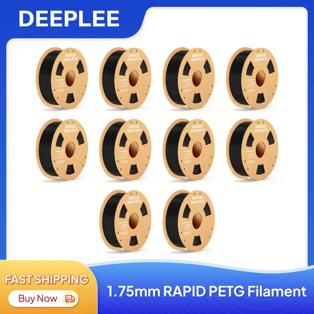 DEEPLEE Filamento PETG RAPID da 5/10 kg 1,75 mm Materiali per stampa 3D Filamento nero PETG da 1 kg Adatto per Acquista 8 Ricevi 2 gratis ﻿