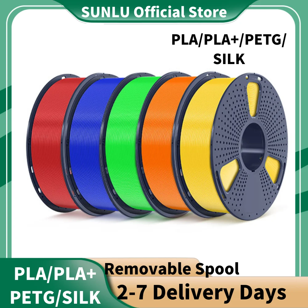 SUNLU PLA/PLA+/PETG/SETA/PLA Matte/PLA Meta Filament 5KG 1KG/Rotolo 1.75mm +/-0.02MM Filamento per stampante 3D Filamento avvolto ordinato