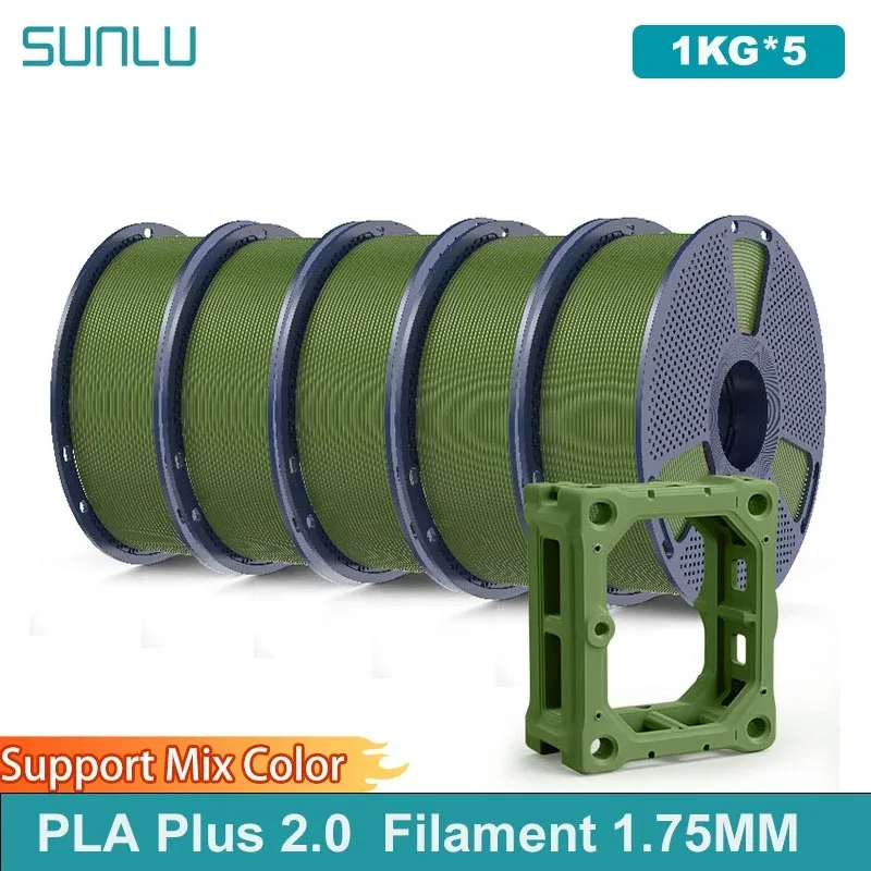 SUNLU 5KG PLA + 2.0 Filamento per stampante 3D Filamento PLA più più forte e più forte 1000G/rotolo Filamento 3D da 1,75 mm Adatto per la stampa 3D FDM