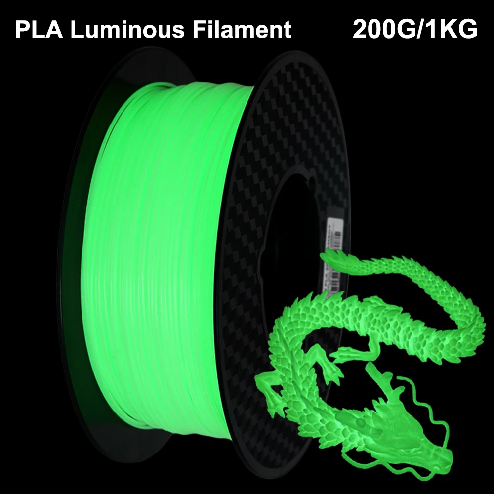 Filamento PLA Verde Luminoso per Stampante 3D, 200G 1Kg, 1.75mm, Materiale per Stampa 3D e Sublimazione, Verde 0.2kg