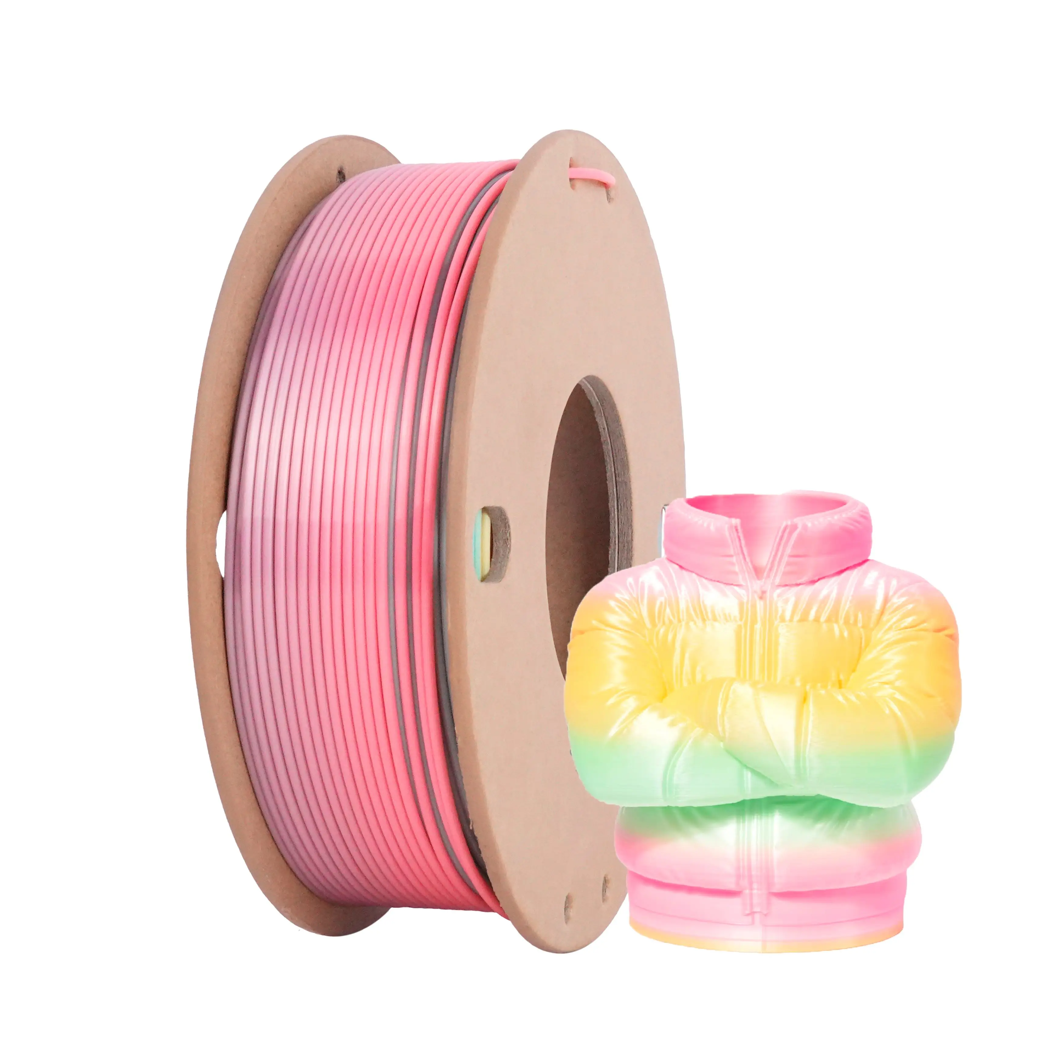 Filamento PLA Seta Arcobaleno per Stampante 3D 1.75mm, Filamento Lucido Multicolore Cangiante per Stampa 3D, Precisione Dimensionale