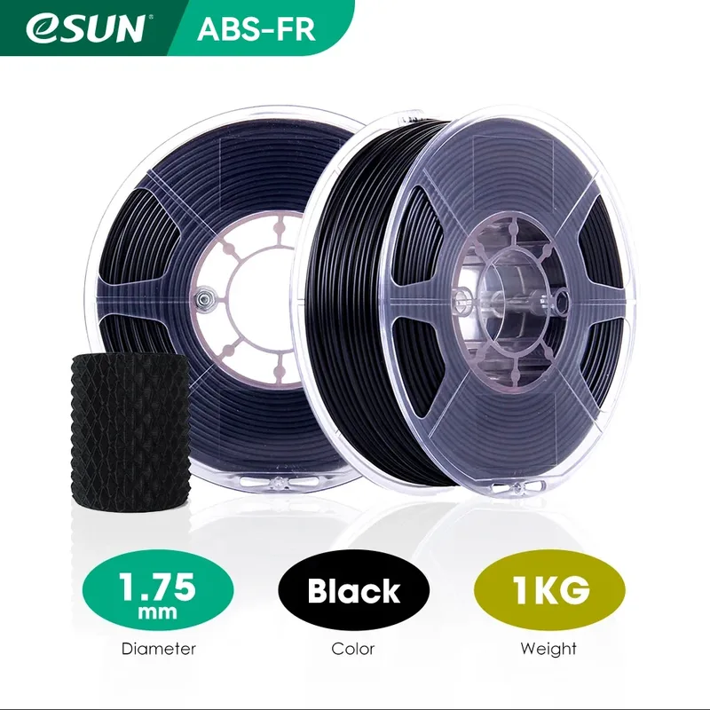 eSUN Filamento ABS 1,75 mm ABS FR Precisione filamento stampante 3D +/- 0,05 mm Bobina da 1 kg Materiali di stampa 3D ignifughi per stampante 3D