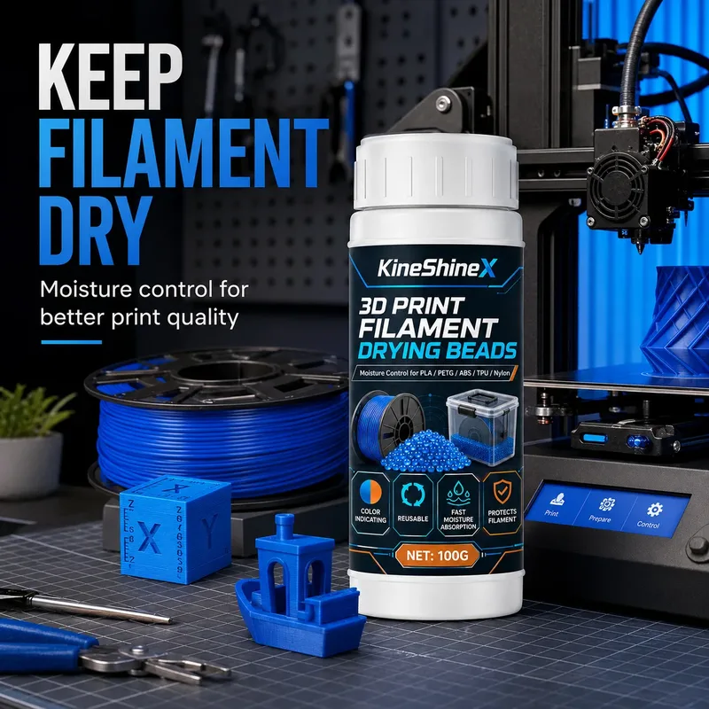Perle Assorbiumidità per Filamenti di Stampa 3D 100g – Indicatore di Colore, Riutilizzabili per PLA/PETG/ABS/TPU/Nylon, Protegge il Filamento