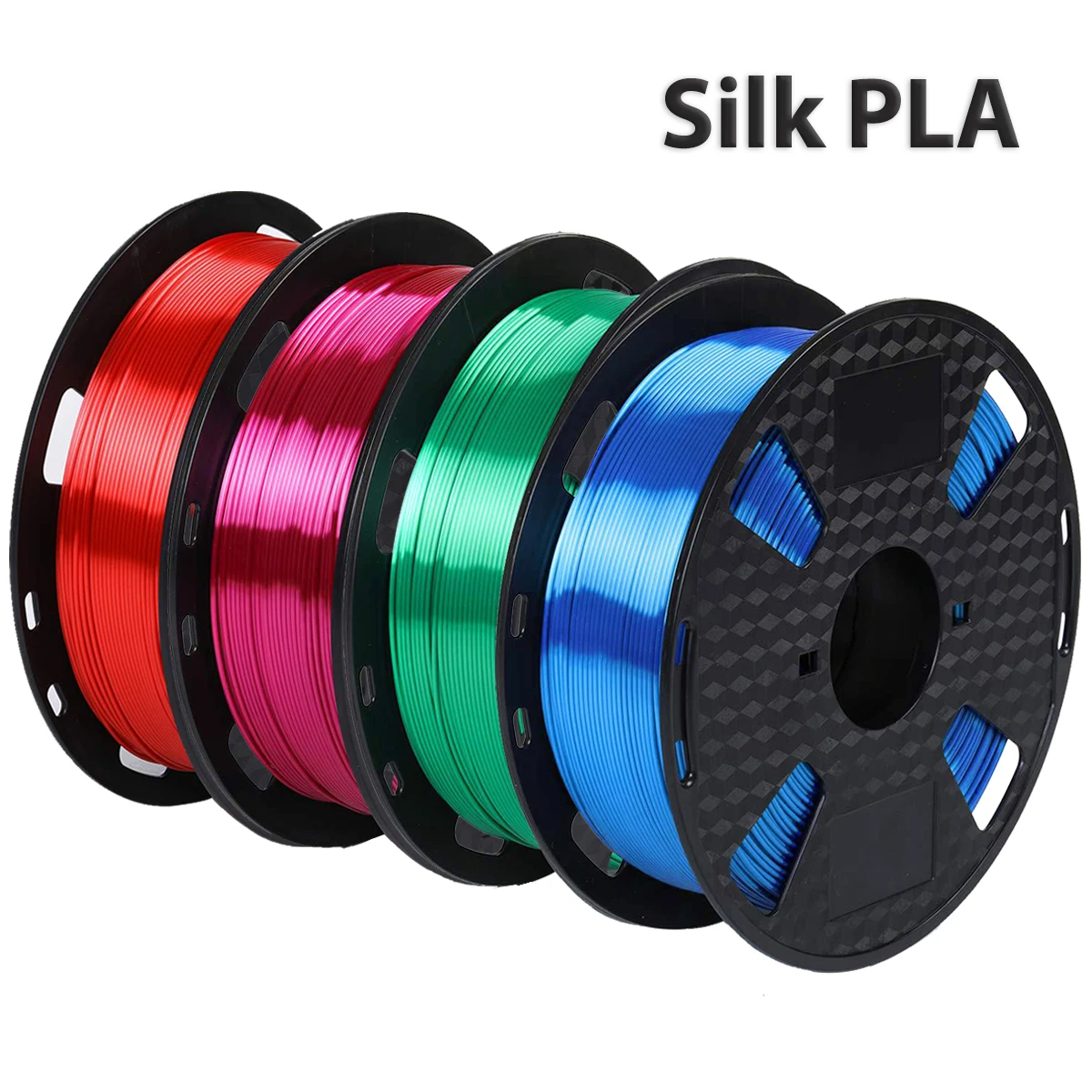 Materiali per filamenti per stampante PLA in seta da 250 g Rosso Verde Blu Nero Filamento per stampante 3D in seta Filo per stampa Imballaggio sottovuoto 1,75 mm